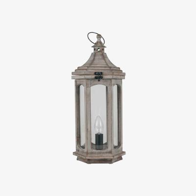 Barker and Stonehouse Grey Antique Wood Lantern Table Lamp | Barker & Stonehouse