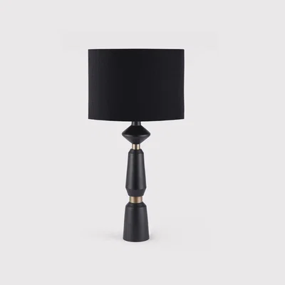 Barker and Stonehouse Shaped Black Table Lamp, Round | Barker & Stonehouse