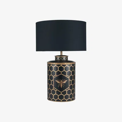Barker and Stonehouse Black Honeycomb Table Lamp Metal | Barker & Stonehouse