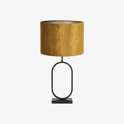 Barker and Stonehouse Black Oval Table Lamp, Gold Gemstone Shade