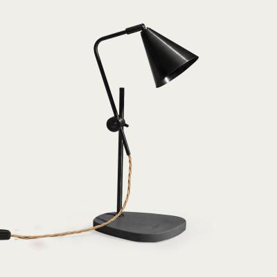 Bombinate.com Black Matte/Black Terrazzo Cone Table Lamp - EU Plug