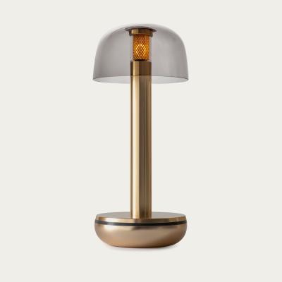 Bombinate.com Gold Smoked Glass Two Table Light