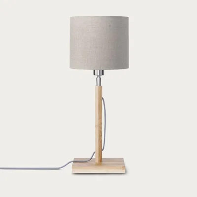 Bombinate.com Natural/Linen Dark Fuji Bamboo Table Lamp