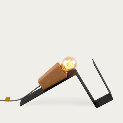Bombinate.com Black Base and Grey Cable Glint #1 Desk Lamp