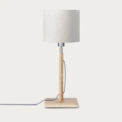 Bombinate.com Natural/Linen Light Fuji Bamboo Table Lamp