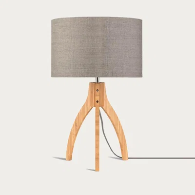 Bombinate.com Natural/Linen Dark Annapurna Bamboo Table Lamp