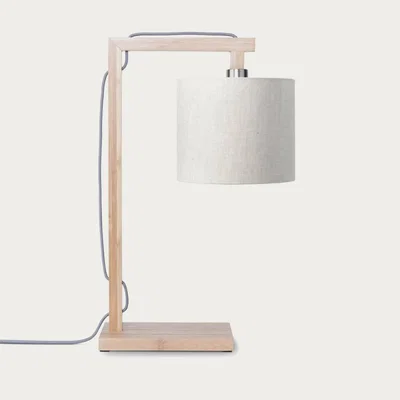 Bombinate.com Natural/Linen Light Himalaya Bamboo Table Lamp