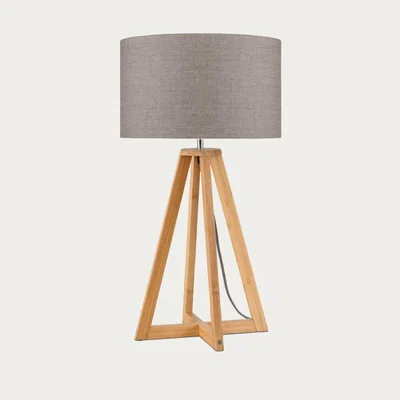Bombinate.com Natural/Linen Dark Everest Bamboo Table Lamp