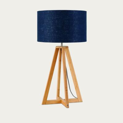 Bombinate.com Natural/Blue Denim Everest Bamboo Table Lamp