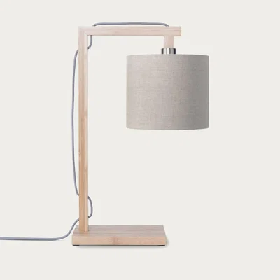 Bombinate.com Natural/Linen Dark Himalaya Bamboo Table Lamp