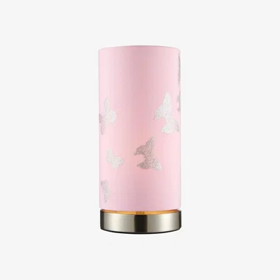 BHS.com Glow Silver Butterfly Table Lamp, Pink