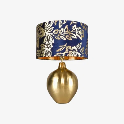 BHS.com Mica Onion Shaped Table Lamp, Blue and Brass