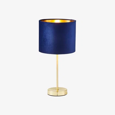 BHS.com Velvet Table Lamp, Navy and Brass