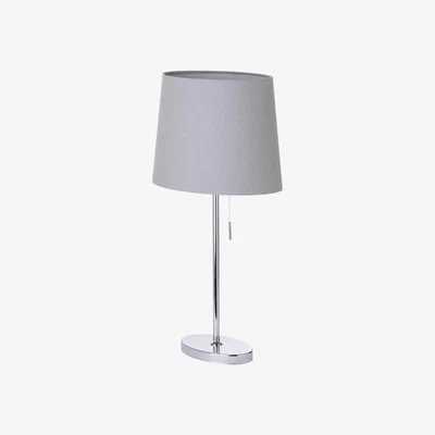 BHS.com Bryant Oval Table Lamp with Grey Shade, Chrome