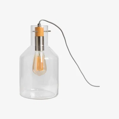 BHS.com Holly Clear Glass Table Lamp, Chrome