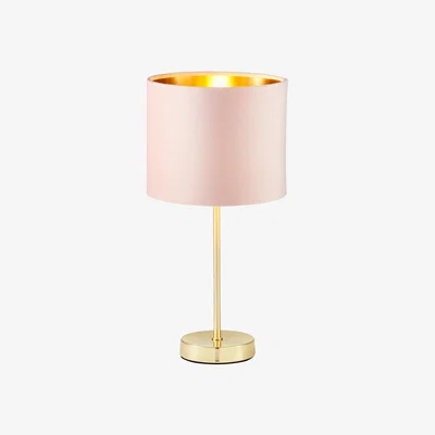 BHS.com Velvet Table Lamp, Pink and Brass