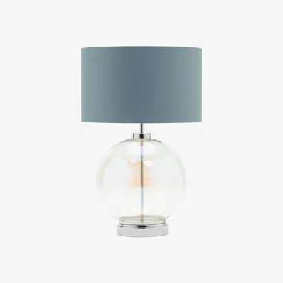 BHS.com Metro Iridescent Glass Sphere Table Lamp, Nickel and Grey