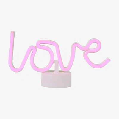 BHS.com Glow Love Neon Table Lamp, Pink