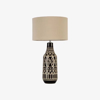 BHS.com Odin Tribal Ceramic Table Lamp, Black