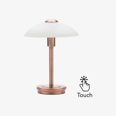 BHS.com Archie Touch Lamp, Antique Brushed Copper and Alabaster