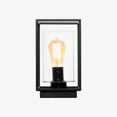 BHS.com Hardy Cage Table Lamp with Bubble Glass Shade, Matte Black