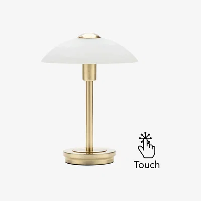 BHS.com Archie Touch Lamp, Satin Brass and Alabaster