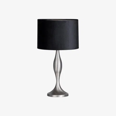 BHS.com Calais Spun Metal Lamp with Black Shade, Antique Pewter