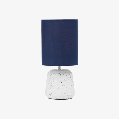 BHS.com Rizzo Terrazzo Base Table Lamp with Blue Cylinder Shade