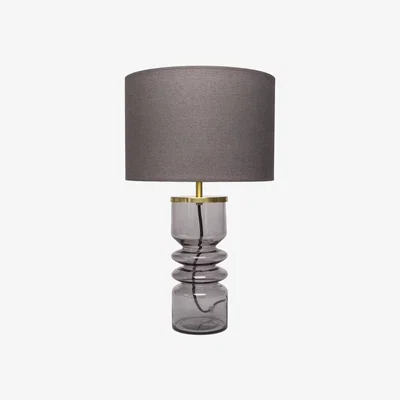 BHS.com Willow Ribbed Glass Table Lamp, Smoke
