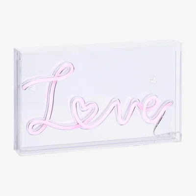 BHS.com Glow LED Love Acrylic Neon Style Light Box, Pink