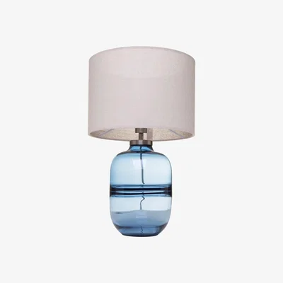 BHS.com Maple Clear Glass Table Lamp with Shade, Blue
