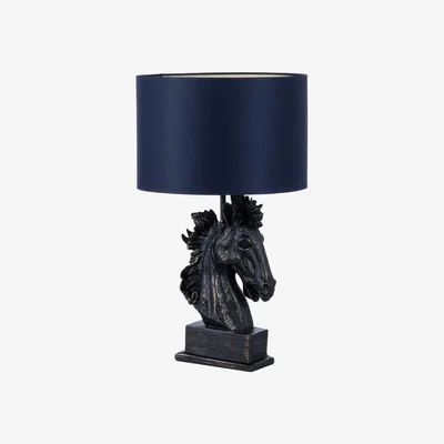 BHS.com Harry Horse Table Lamp with Navy Shade, Black