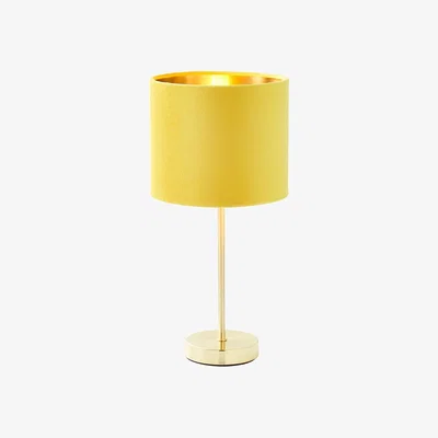 BHS.com Velvet Table Lamp, Ochre and Brass