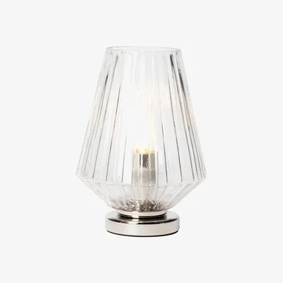 BHS.com Poplar Small Vessel Table Lamp with Clear Shade, Chrome
