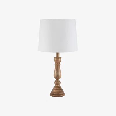 BHS.com Henlock Wooden Table Lamp with White Shade, Natural