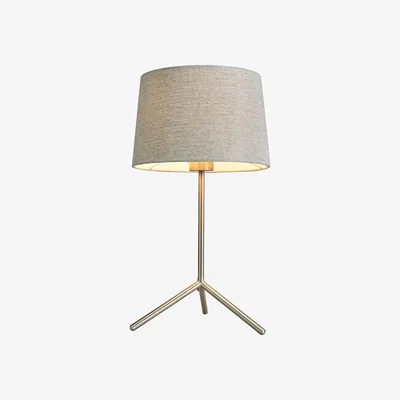 BHS.com Stassy Tripod Feet Table Lamp with Grey Shade, Satin Nickel