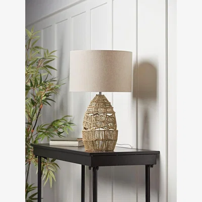 Cox and Cox Rattan Table Lamp
