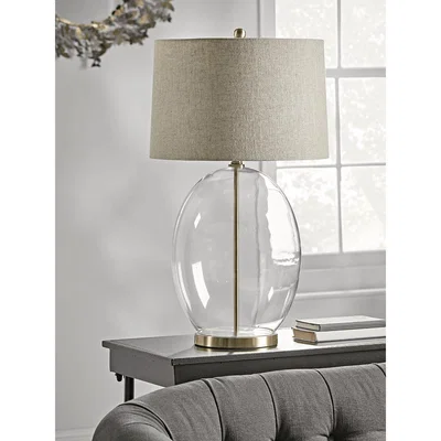 Cox and Cox Brushed Brass & Glass Table Lamp