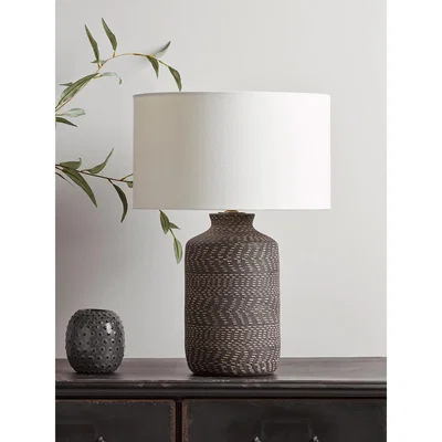 Cox and Cox Black Chevron Table Lamp