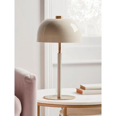 Cox and Cox NEW Brass & Cream Dome Table Lamp