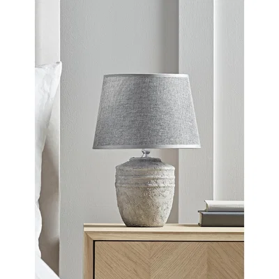 Cox and Cox Ribbed Concrete Effect Table Lamp