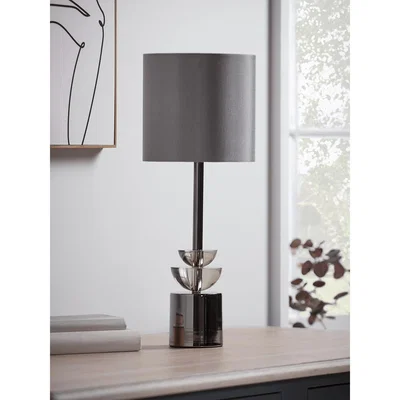 Cox and Cox Geometric Smoked Glass Table Lamp