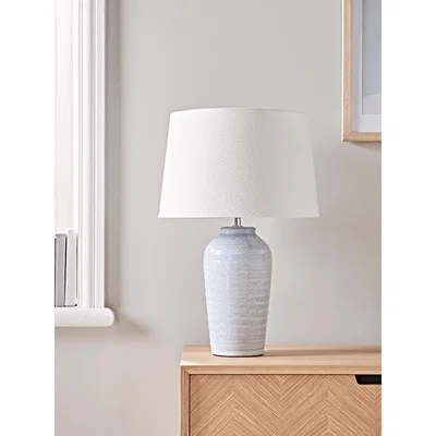 Cox and Cox Ribbed Blue Table Lamp