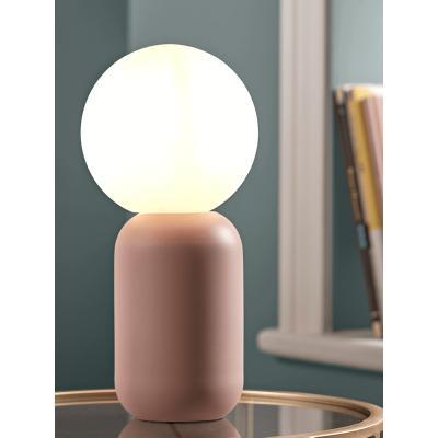 Cox and Cox Frosted Globe Table Lamp - Blush