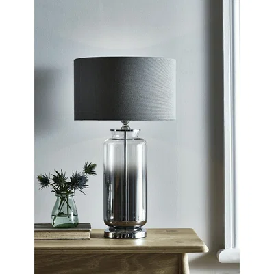 Cox and Cox Grey Smoked Glass Table Lamp