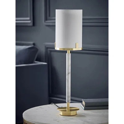 Cox and Cox Brushed Gold & Marble Effect Table Lamp