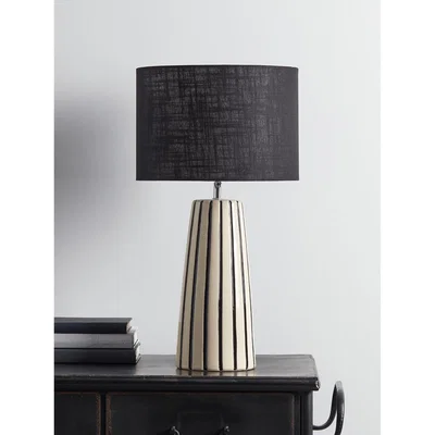 Cox and Cox Monochrome Striped Table Lamp