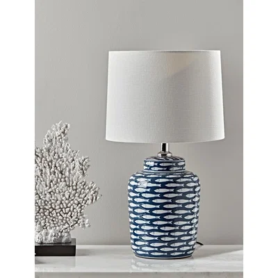 Cox and Cox Blue Fish Table Lamp