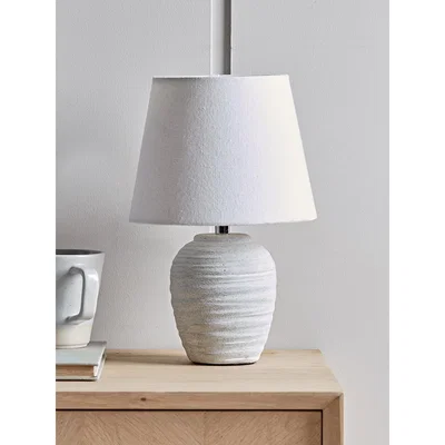Cox and Cox Whitewashed Concrete Effect Table Lamp