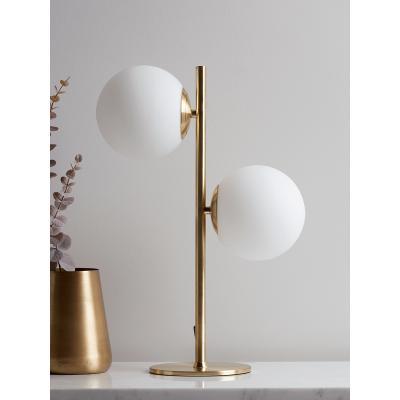 Cox and Cox White & Brass Globe Deco Table Lamp